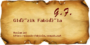 Glózik Fabióla névjegykártya
